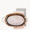 Bread Warmer & Basket Gift Set with Tea Towel - Bird Oval