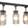 Mason Jar TRACK LIGHTING New Quarts Chain Trio