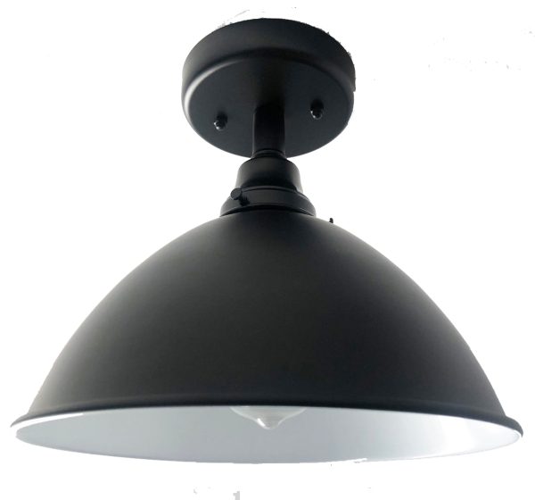Large Black Enamel Farmhouse Ceiling Light