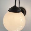 Large Milk Glass Globe Wall Sconce - Image 7