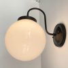 Large Milk Glass Globe Wall Sconce - Image 5