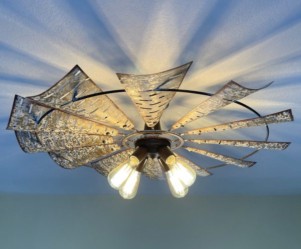 Windmill Light Fixture Farmhouse Ceiling Flush Mount - Image 3