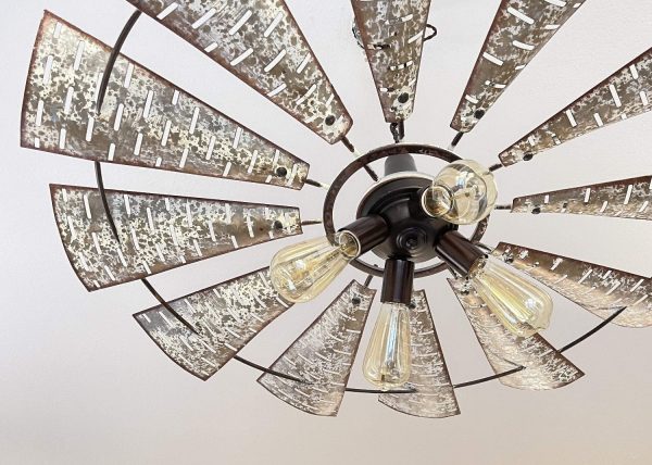 Windmill Light Fixture Farmhouse Ceiling Flush Mount - Image 5