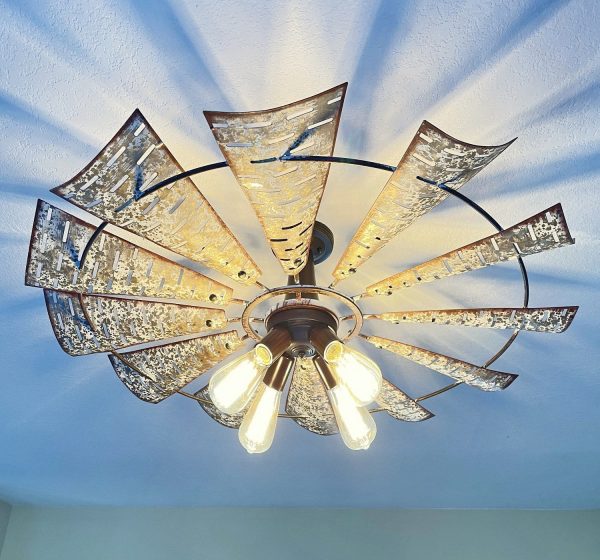 Windmill Light Fixture Farmhouse Ceiling Flush Mount - Image 2