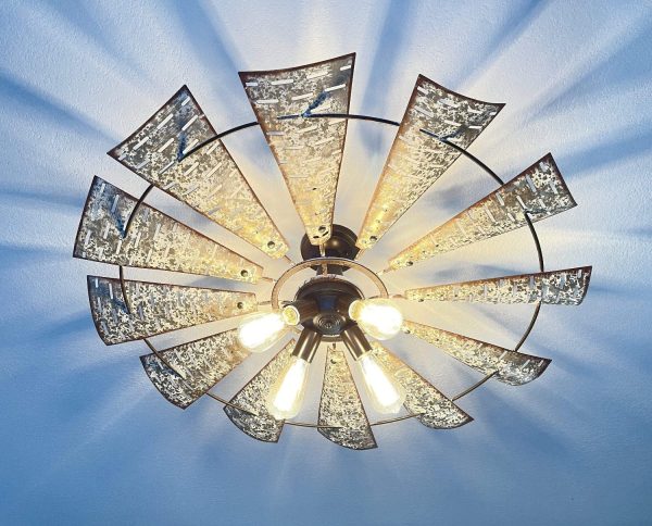 Windmill Light Fixture Farmhouse Ceiling Flush Mount - Image 7