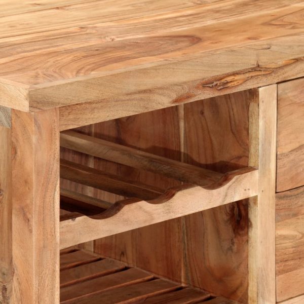 vidaXL Kitchen Trolley 31.5"x17.7"x35.8" Solid Wood Acacia - Image 5