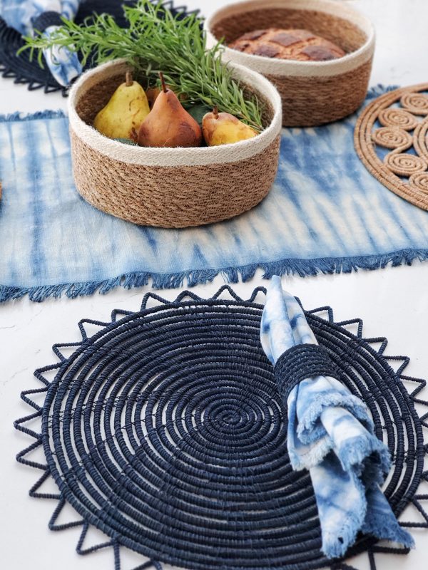 Tie Dye Cotton Napkin - Indigo Blue (Set of 4) - Image 3