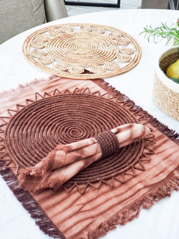 Tie Dye Cotton Placemat - Brown (Set of 4) - Image 2